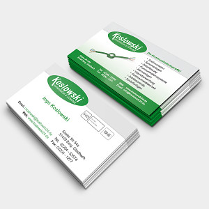 Design und Reinzeichnung von Visitenkarten für die Sicherheitsfirma Koslowski