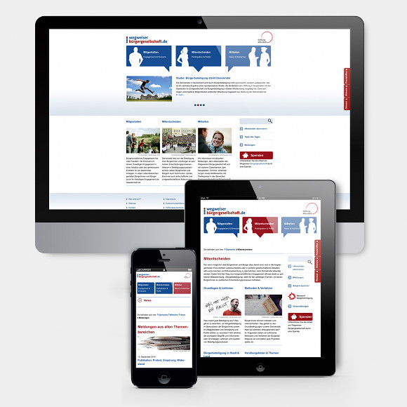 Website für den Wegweiser Bürgergesellschaft